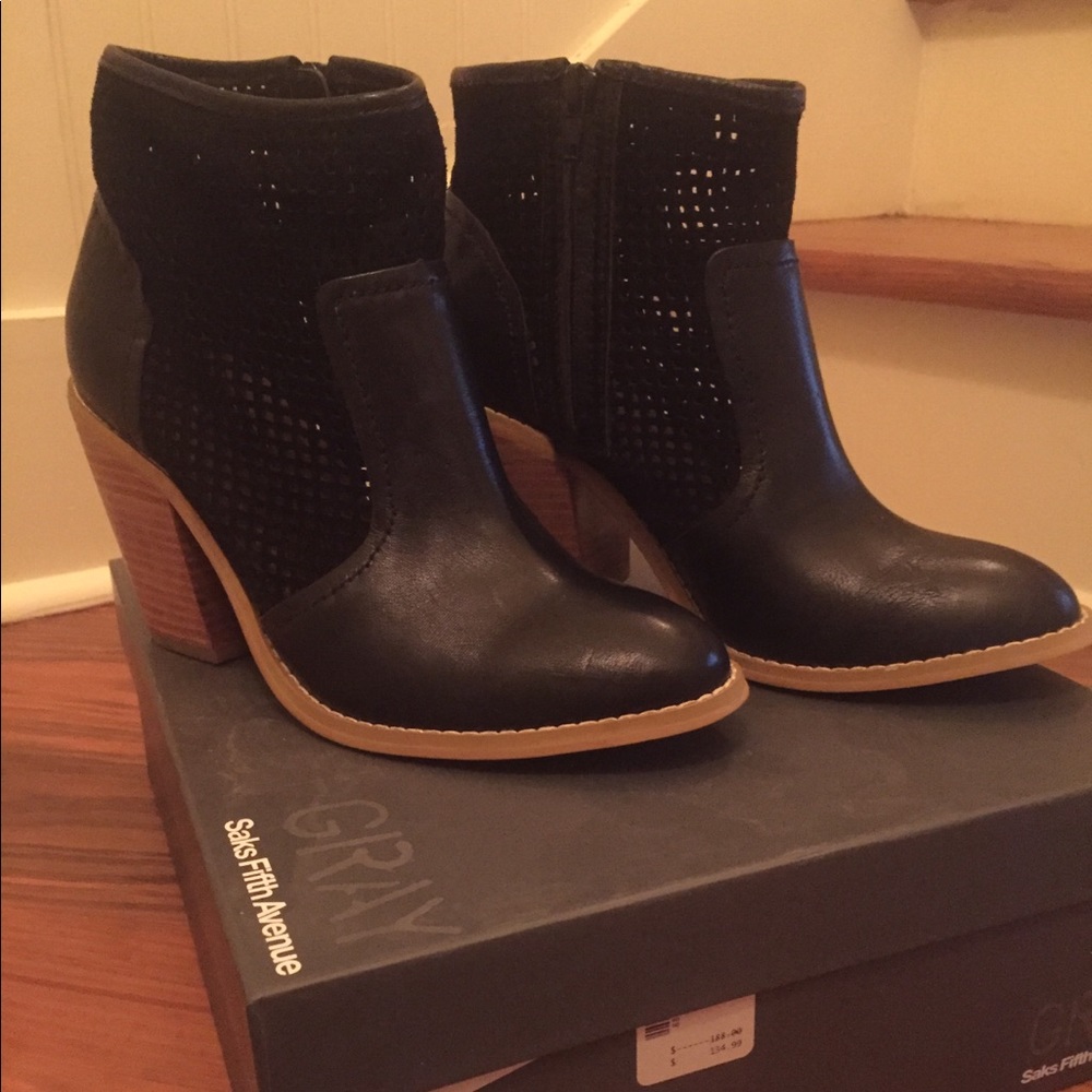 New Saks Fifth Avenue Black Joey Booties